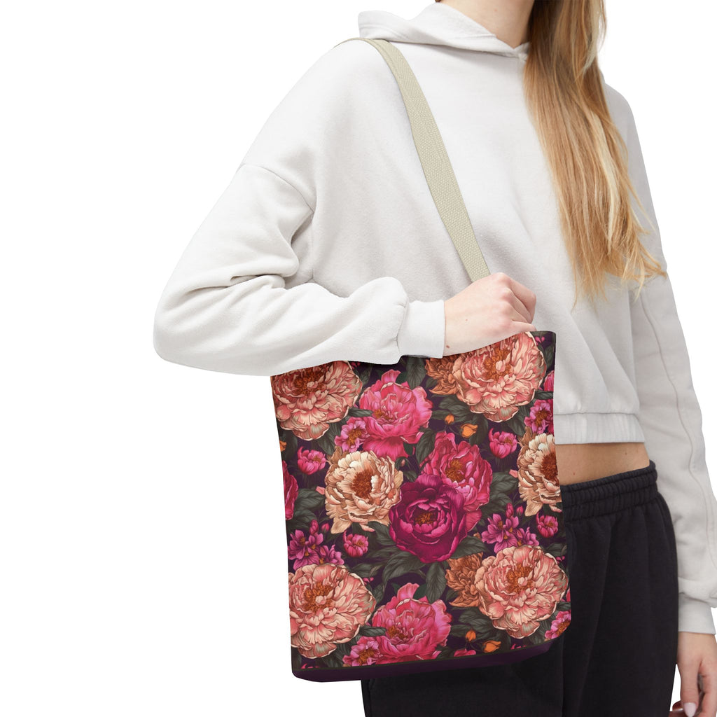 Pink Peony Tote Bag – Vintage Floral Garden Carryall