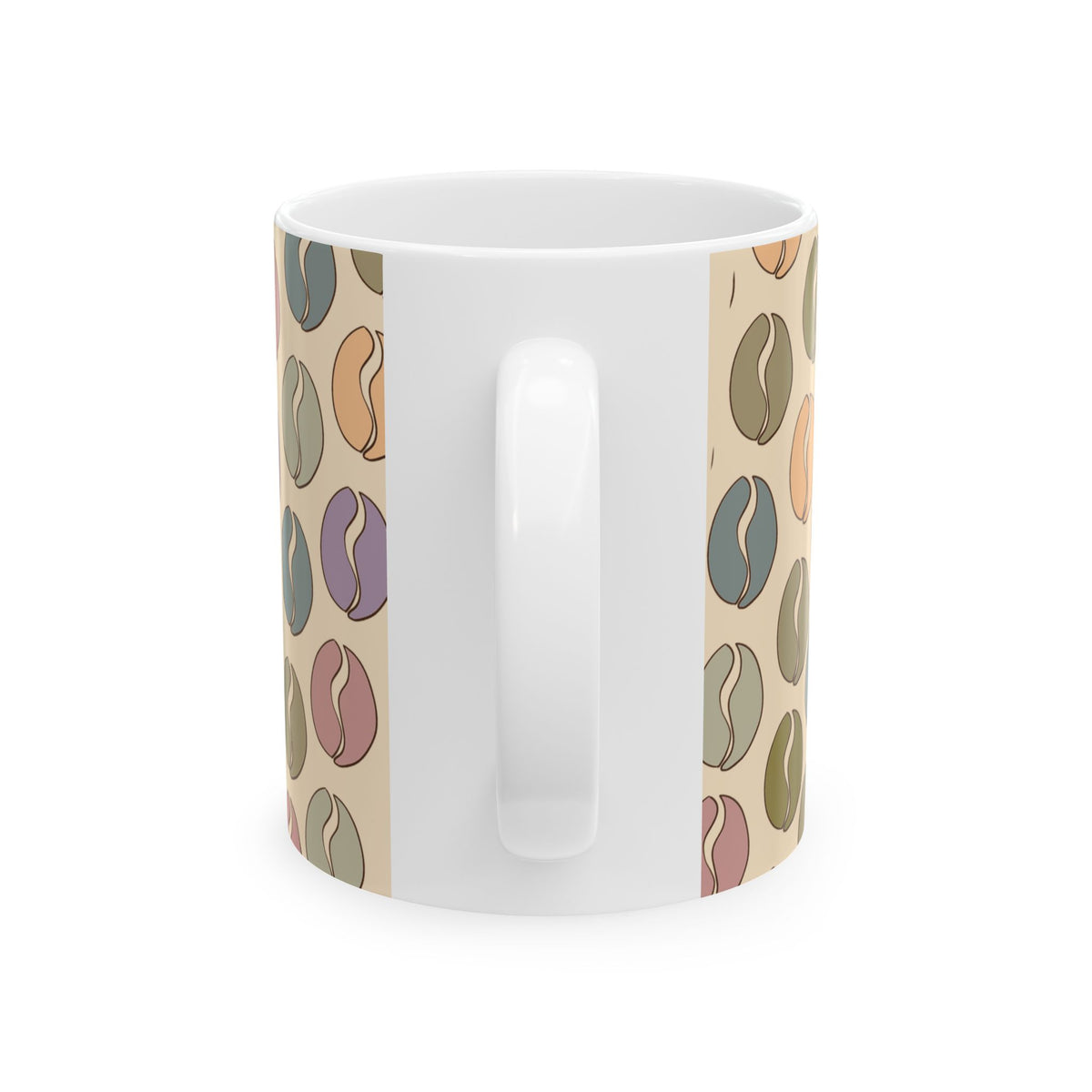 Colorful Vibes Coffee Bean Mug in Cream
