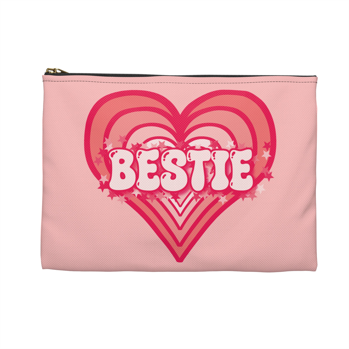 Best Friend Carryall - Bestie Strawberry Milk Pink Heart Pouch