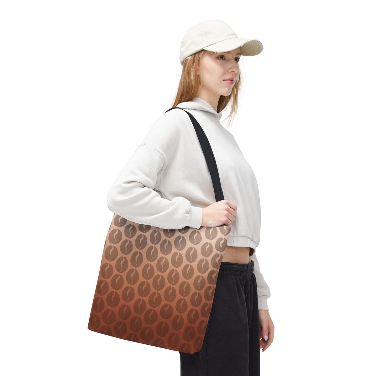 Coffee Lover's Ombre Tote Bag - Coffee Bean Gradient Tote Bag