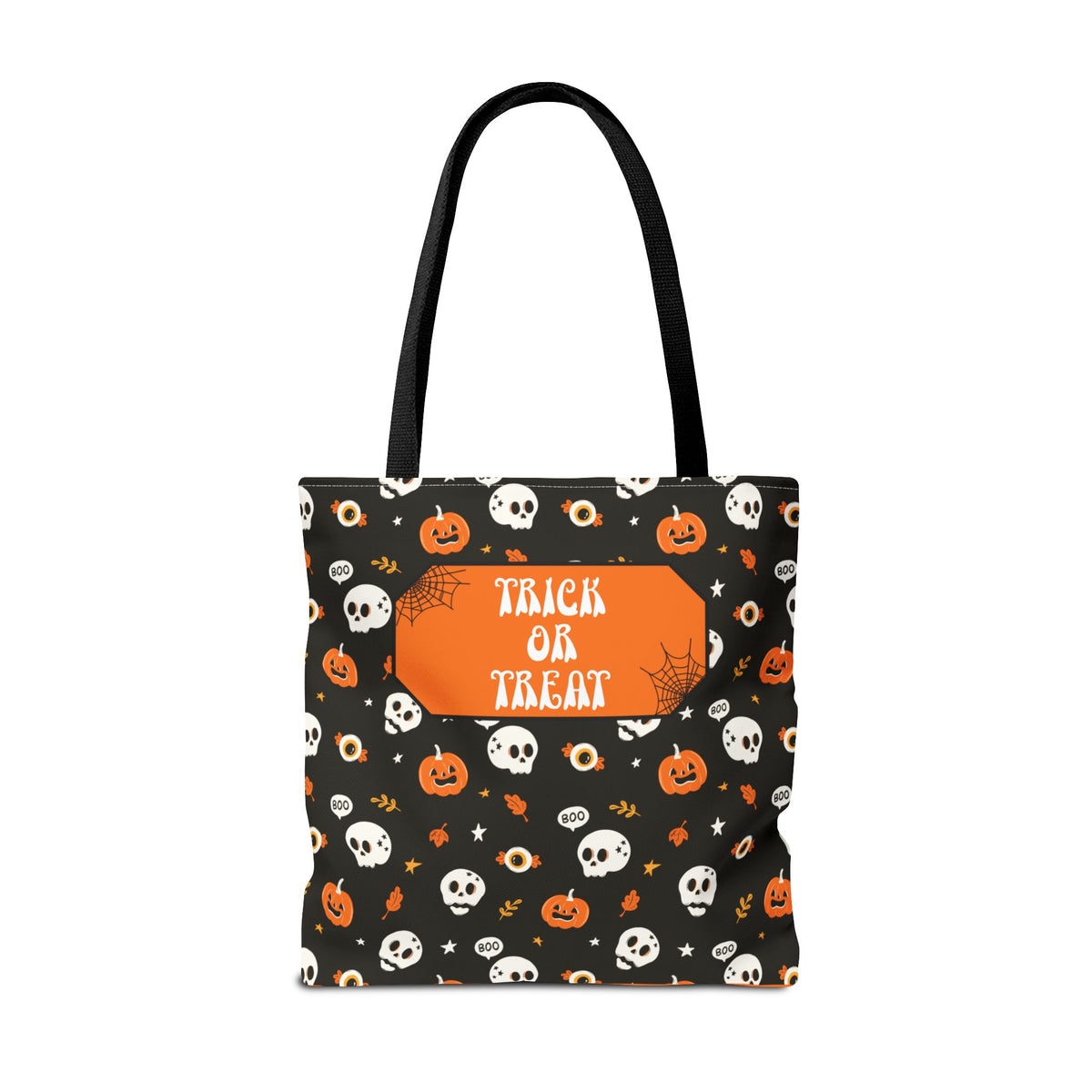 Halloween Pumpkin and Skulls Personalizable Trick-or-Treat Candy Bag