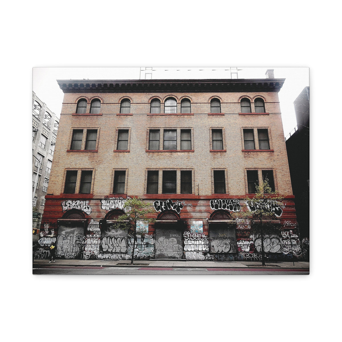 Urban Graffiti Photo Gallery Wrap - Street Level Tagged Building Canvas Wrap