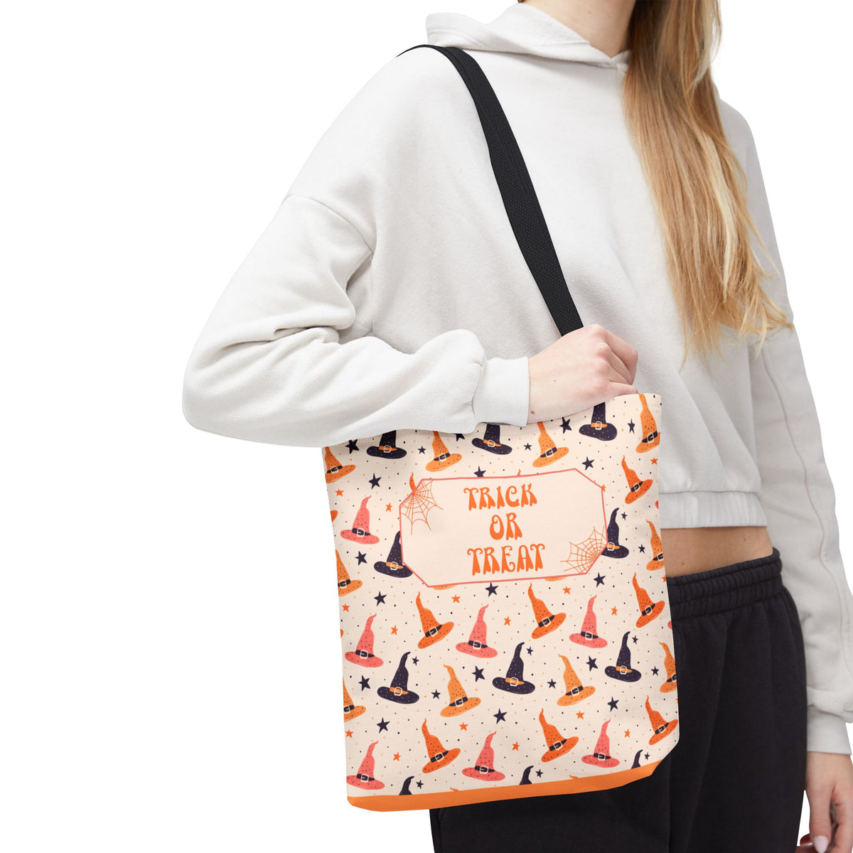 Halloween Witch Hat Pattern Trick or Treat Bag - Personalizable Candy Tote