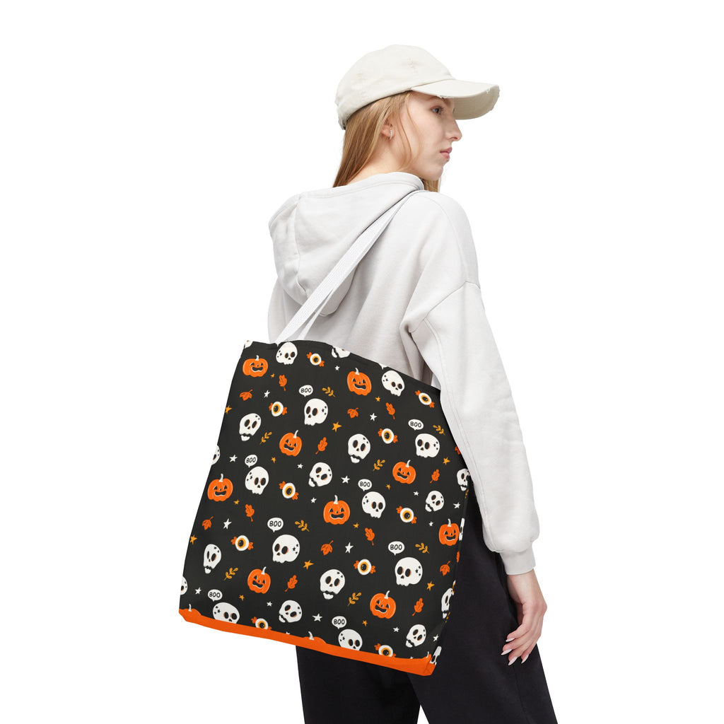 Halloween Pumpkin and Skulls Cute and Spooky Trick-or-Treat Candy Bag