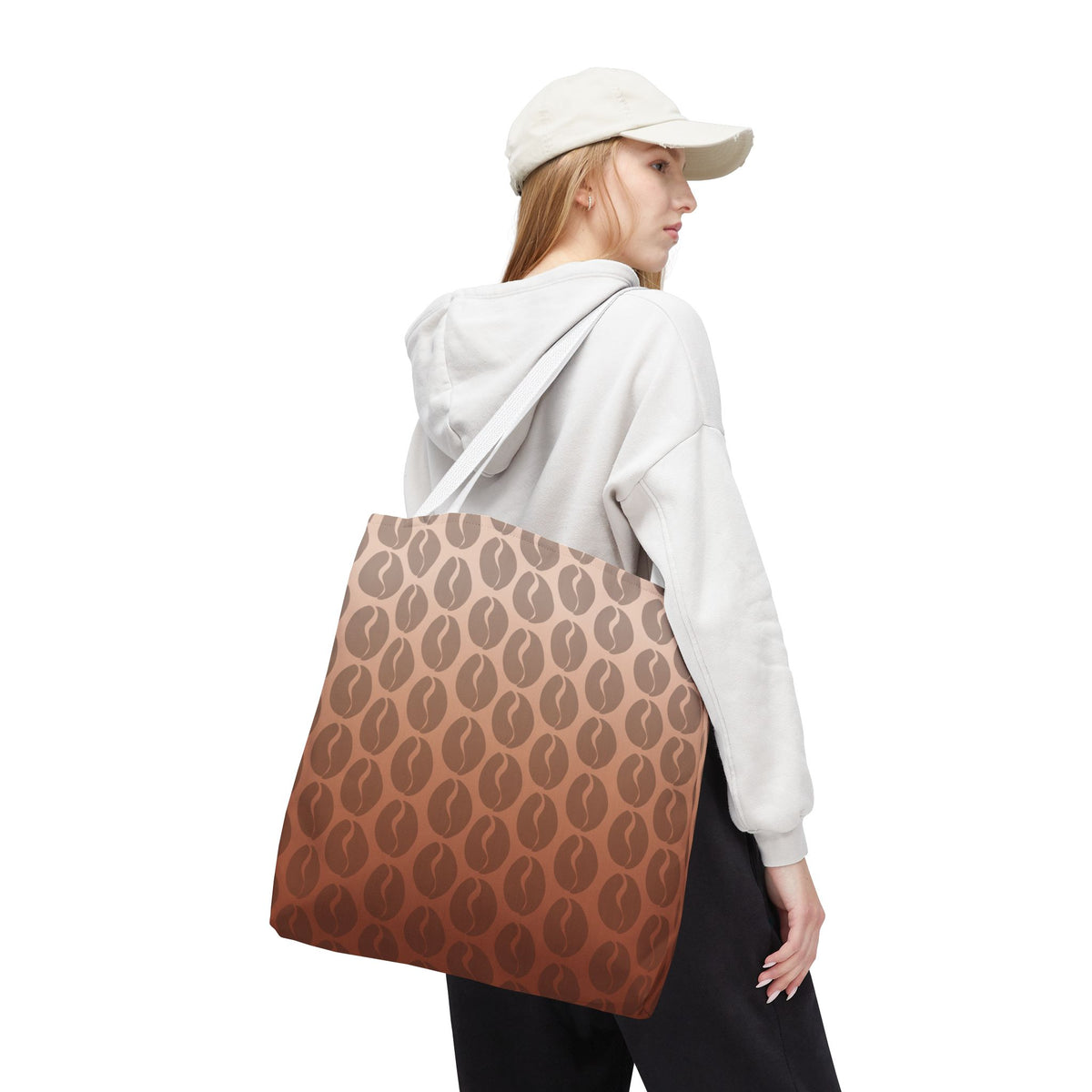 Coffee Lover's Ombre Tote Bag - Coffee Bean Gradient Tote Bag