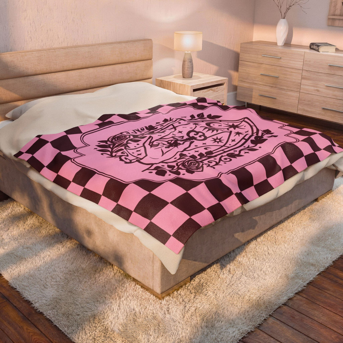 Retro Modern Key to Wisdom Velveteen Plush Blanket