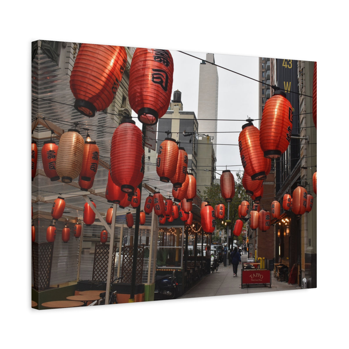 Urban Streetscape Canvas Wrap- Red Lanterns Gallery Wrap