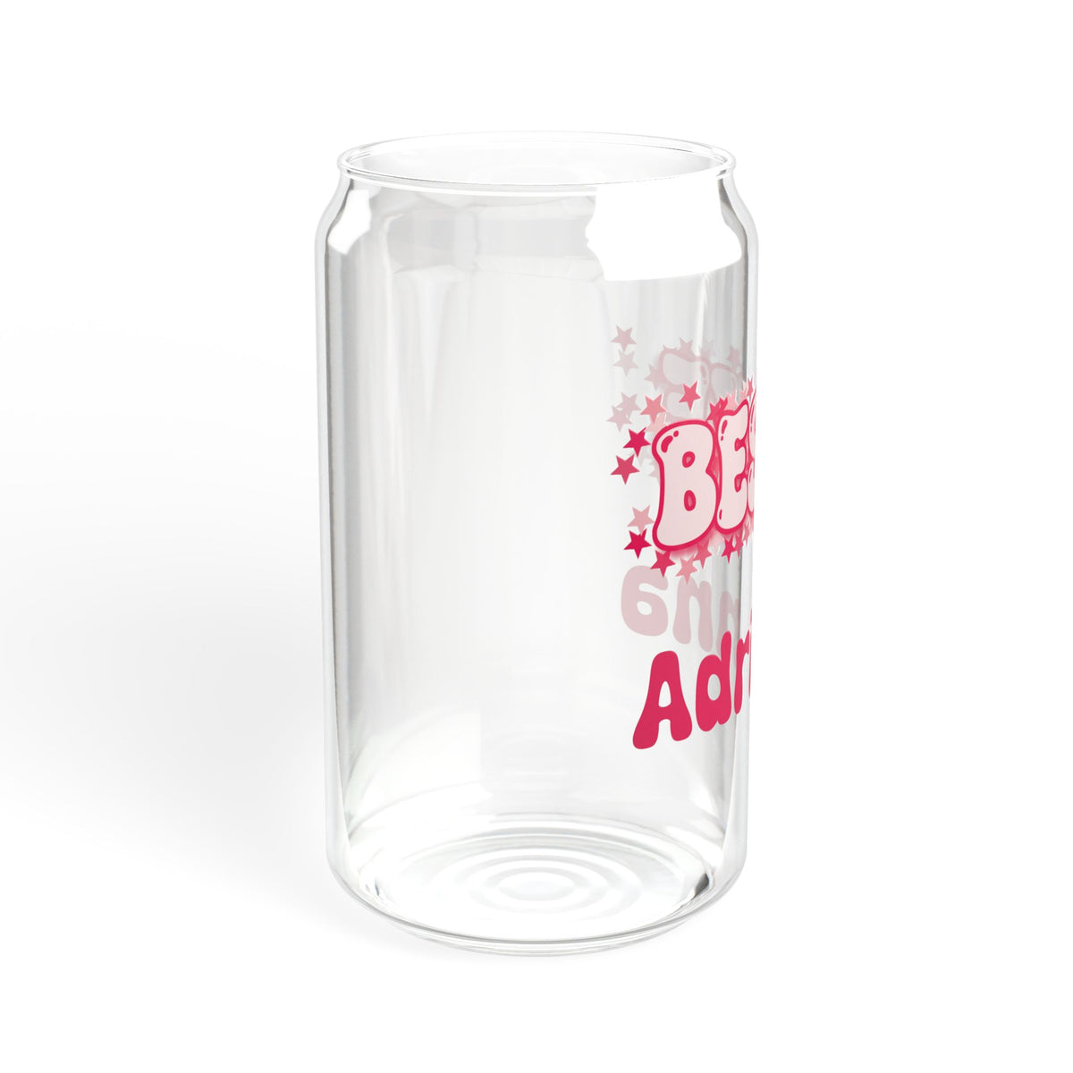 Personalizable Glass Cup - Strawberry Milk Pink Starry Bestie Glass