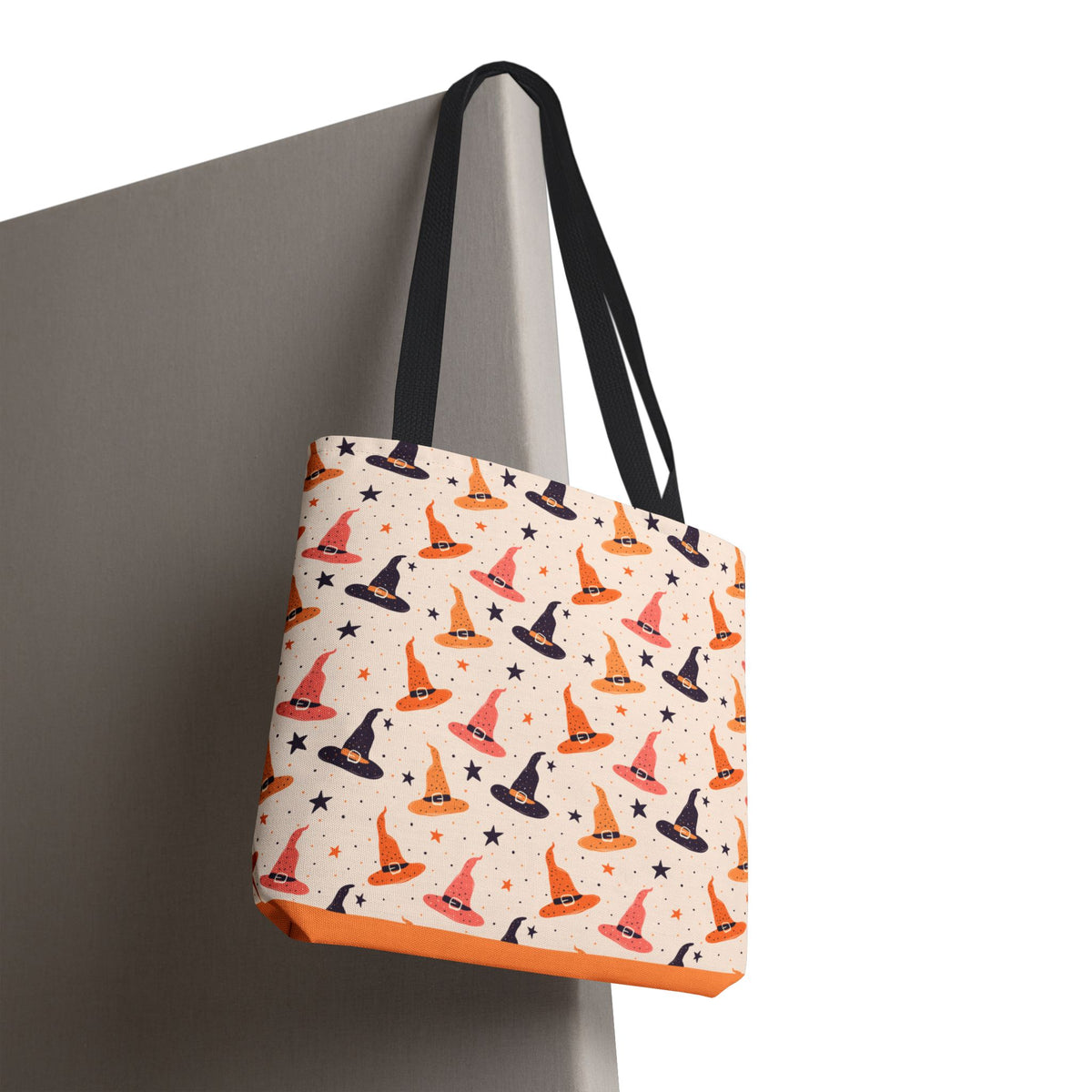 Halloween Witch Hat Tote Bag - Cute All-Over-Print Spooky Pattern