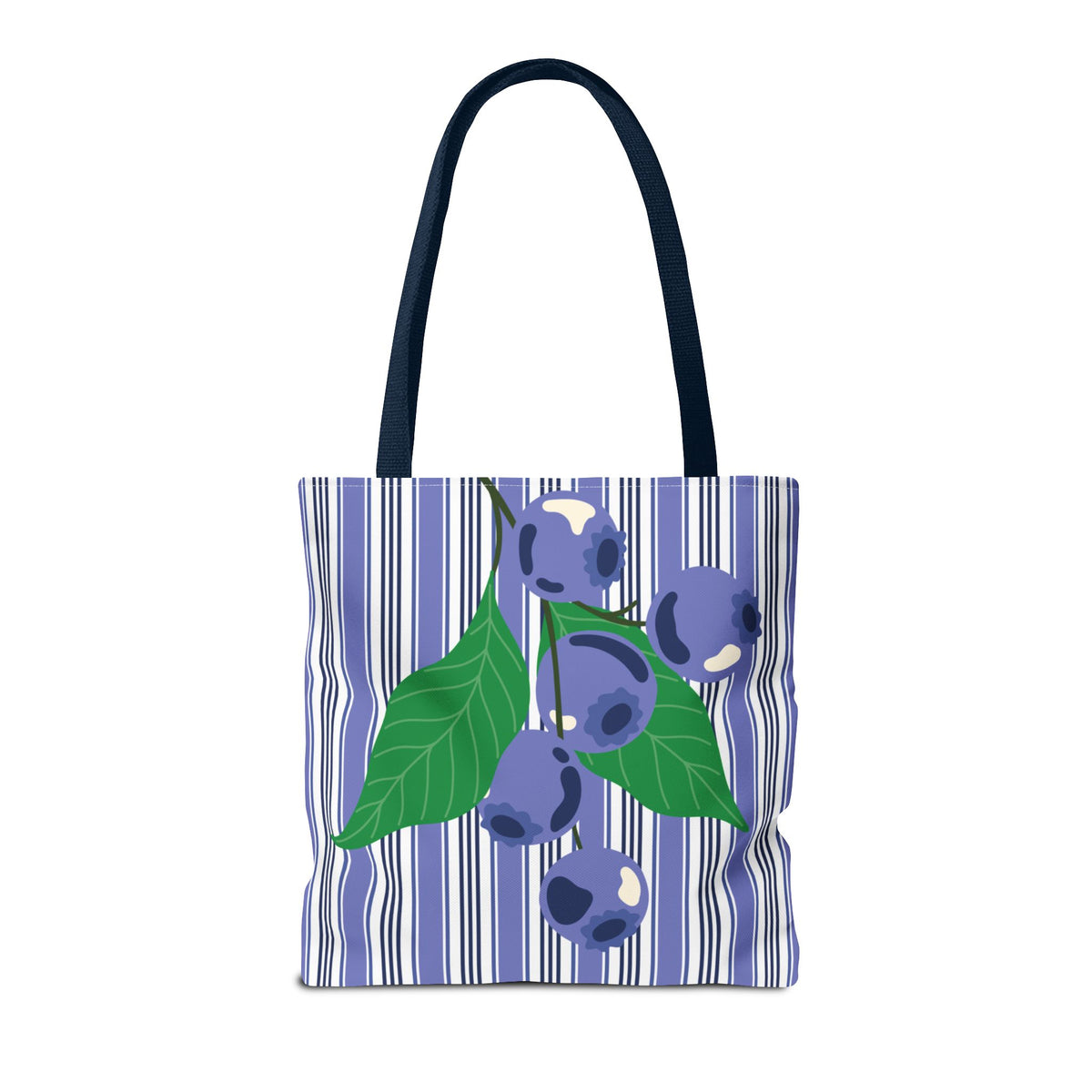 Blueberry Stripe Tote Bag - Summer Fruit Market Tote