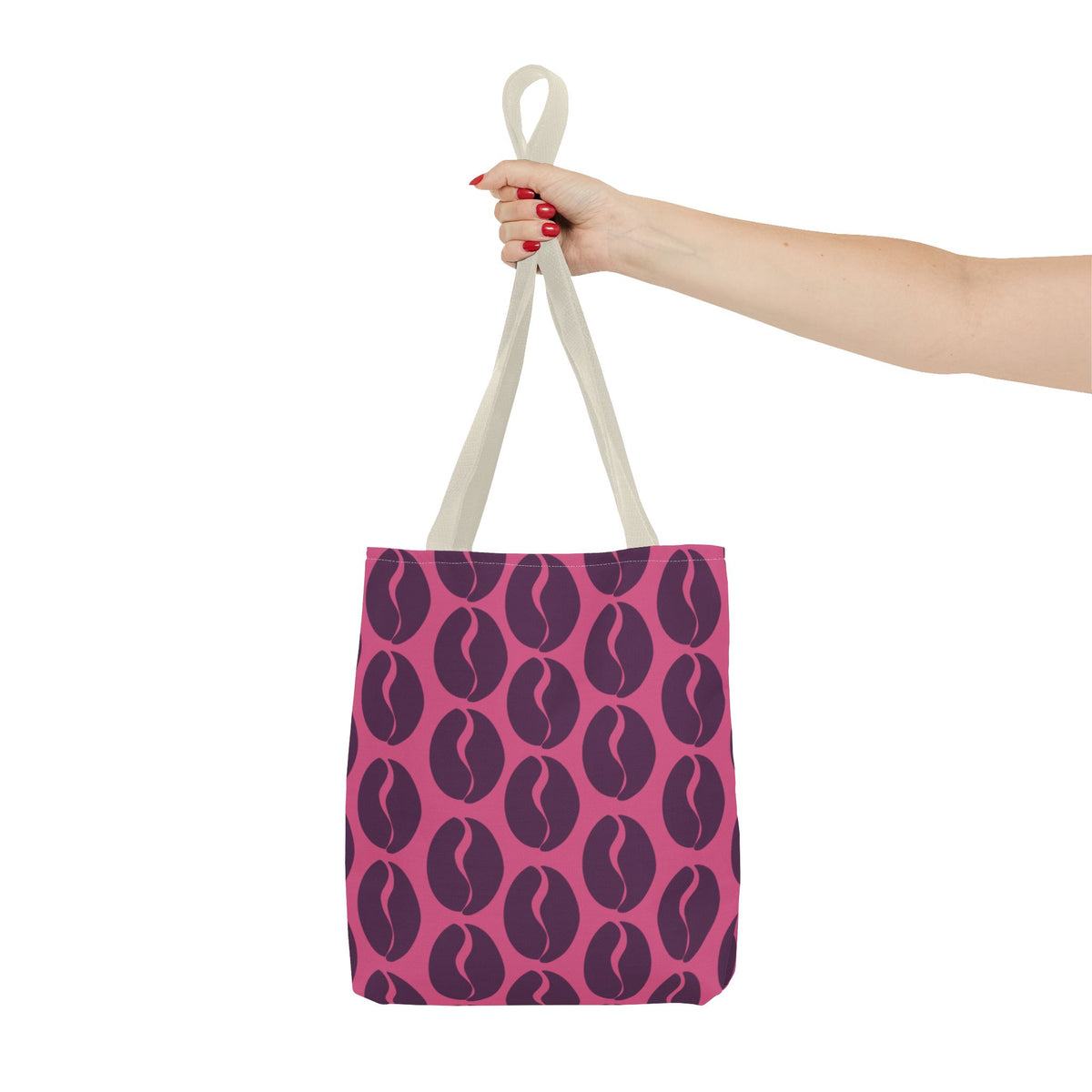Coffee Lover's Tote - Grape on Pink Coffee Vibes Tote Bag