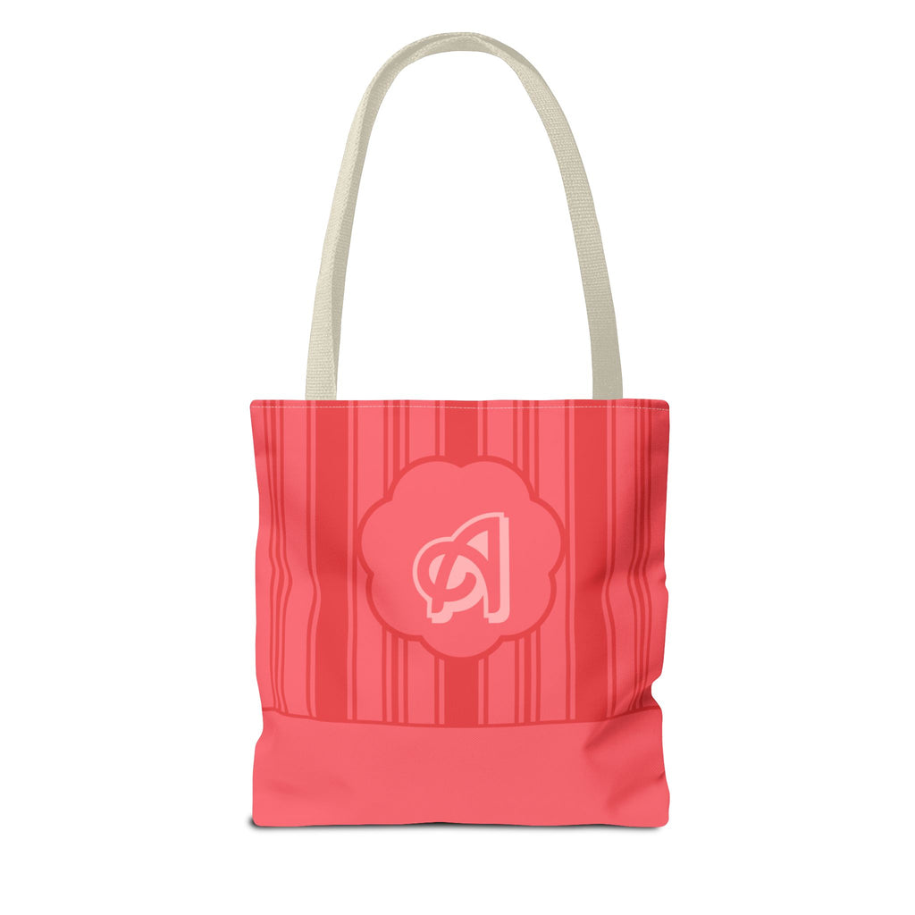 Monogram Pink Striped Tote Bag —Personalizable Market Tote