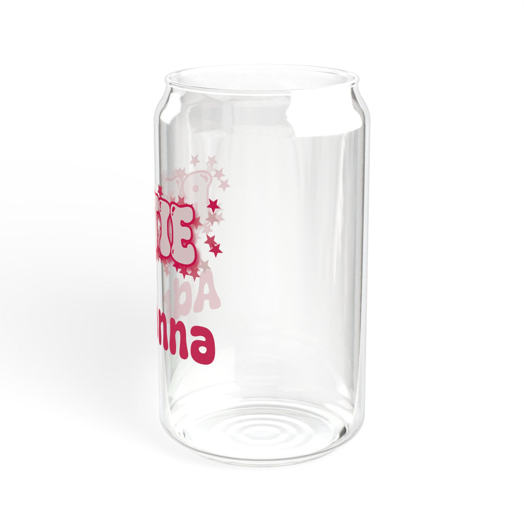 Personalizable Glass Cup - Strawberry Milk Pink Starry Bestie Glass