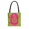 Mystic Skeletal Hand Tote Bag -Personalizable Retro Gothic Neon Moon and Roses Carryall