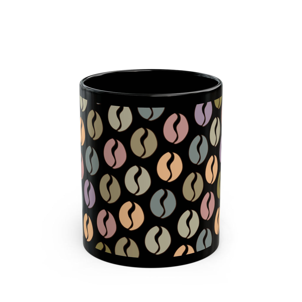 Colorful Vibes Coffee Bean Mug in Black