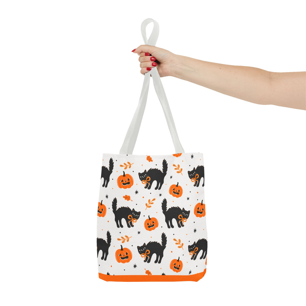 Cute Black Cats and Jack-O’-Lantern Halloween Tote Bag
