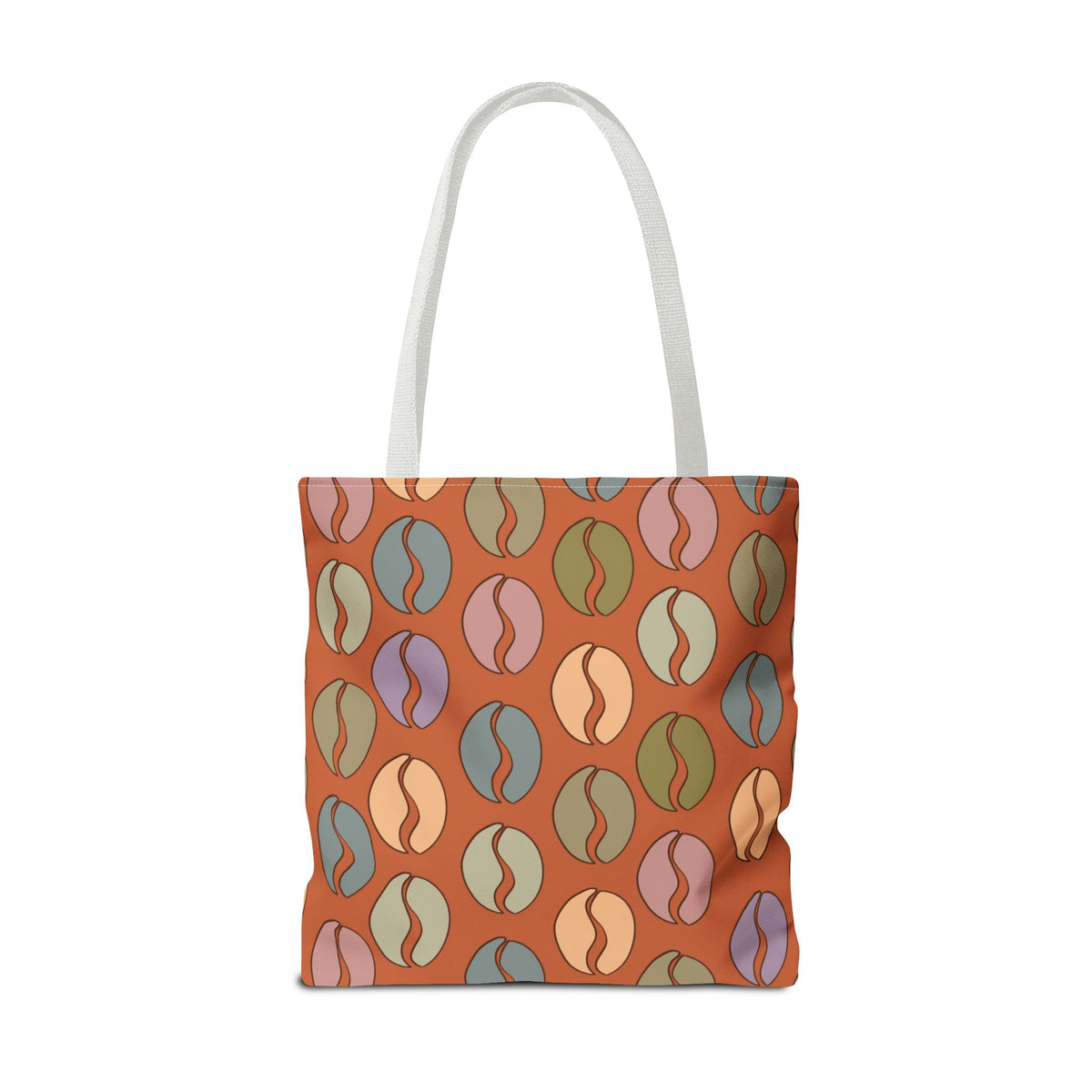 Coffee Lover's Tote - Colorful Coffee Bean Bag in Orange