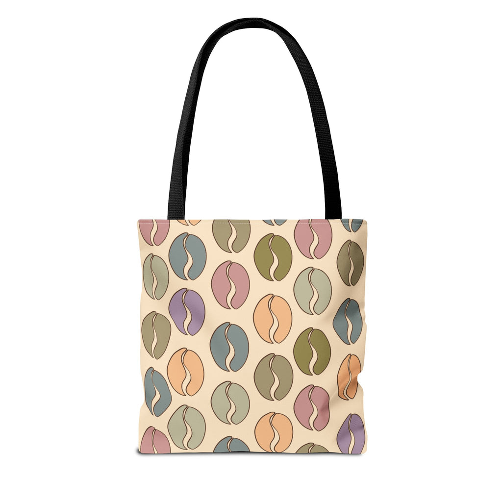 Colorful Coffee Tote Bag - Coffee Lover's Bean Bag in Cream