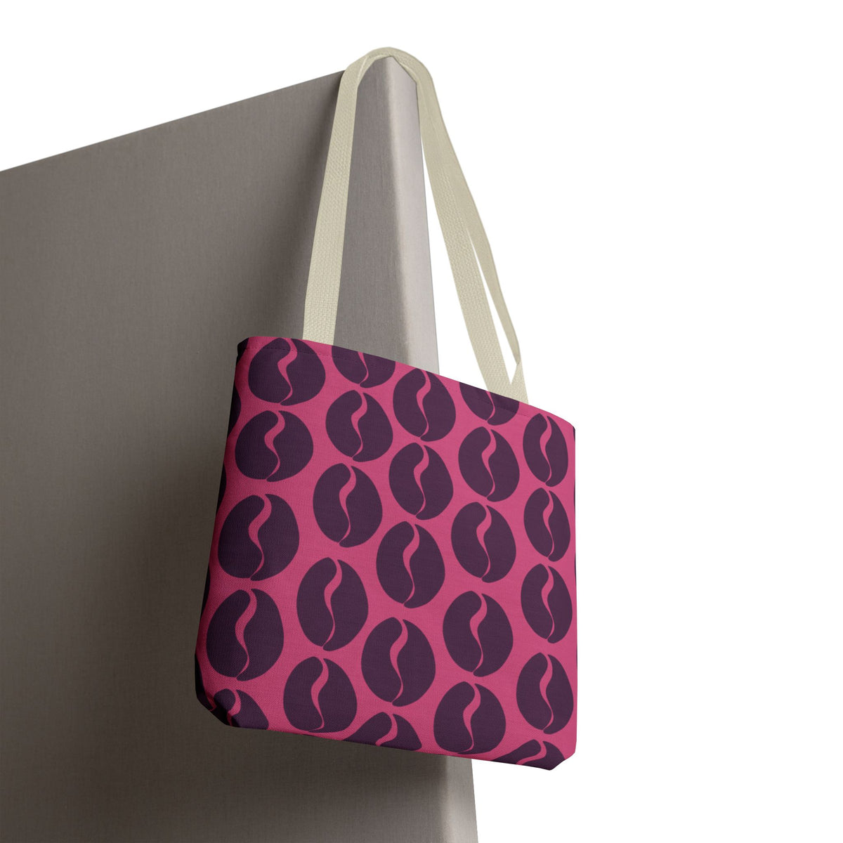 Coffee Lover's Tote - Grape on Pink Coffee Vibes Tote Bag