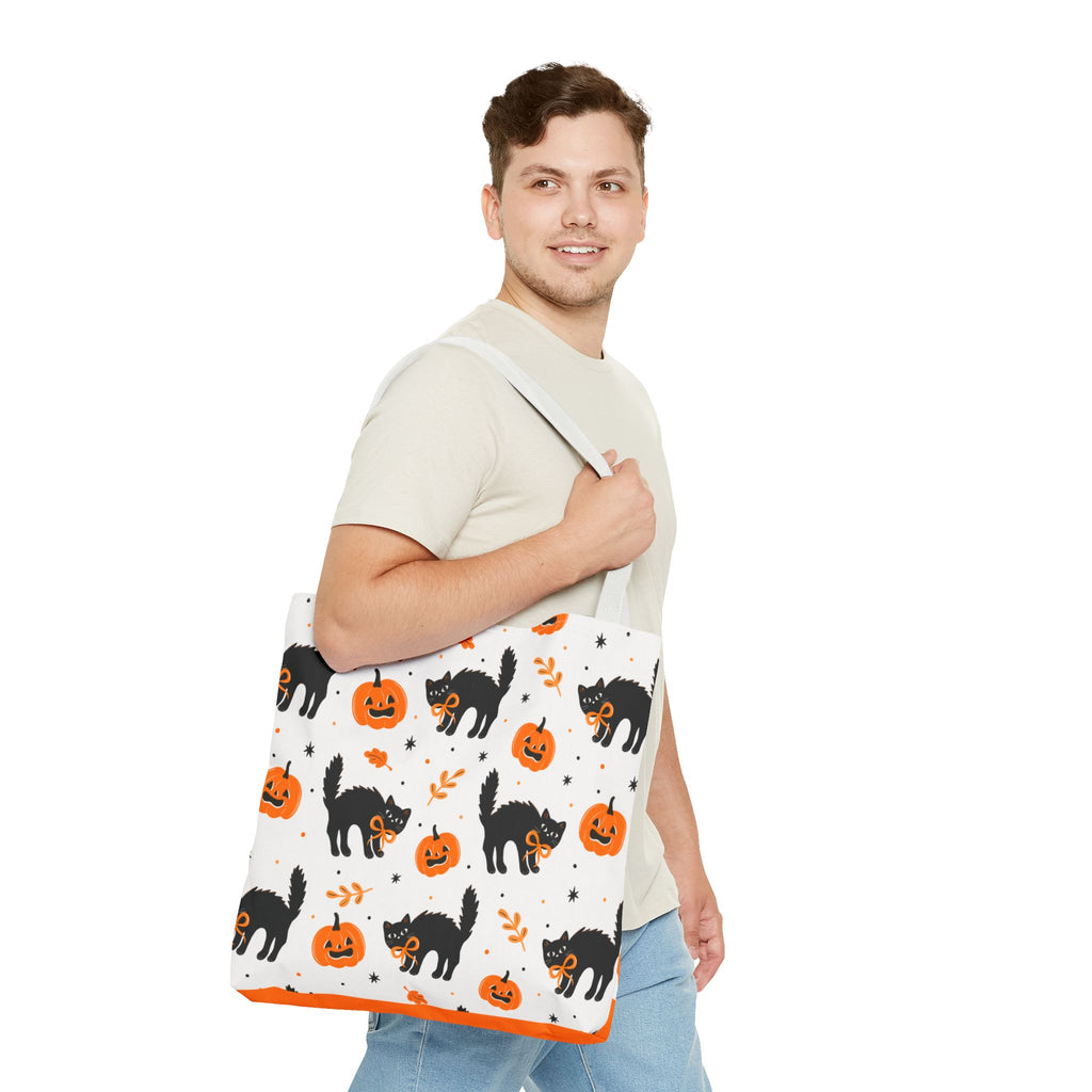 Cute Black Cats and Jack-O’-Lantern Halloween Tote Bag