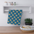 Retro Kitchen Towel - Bright Blue Floral Daisy Tea Towel