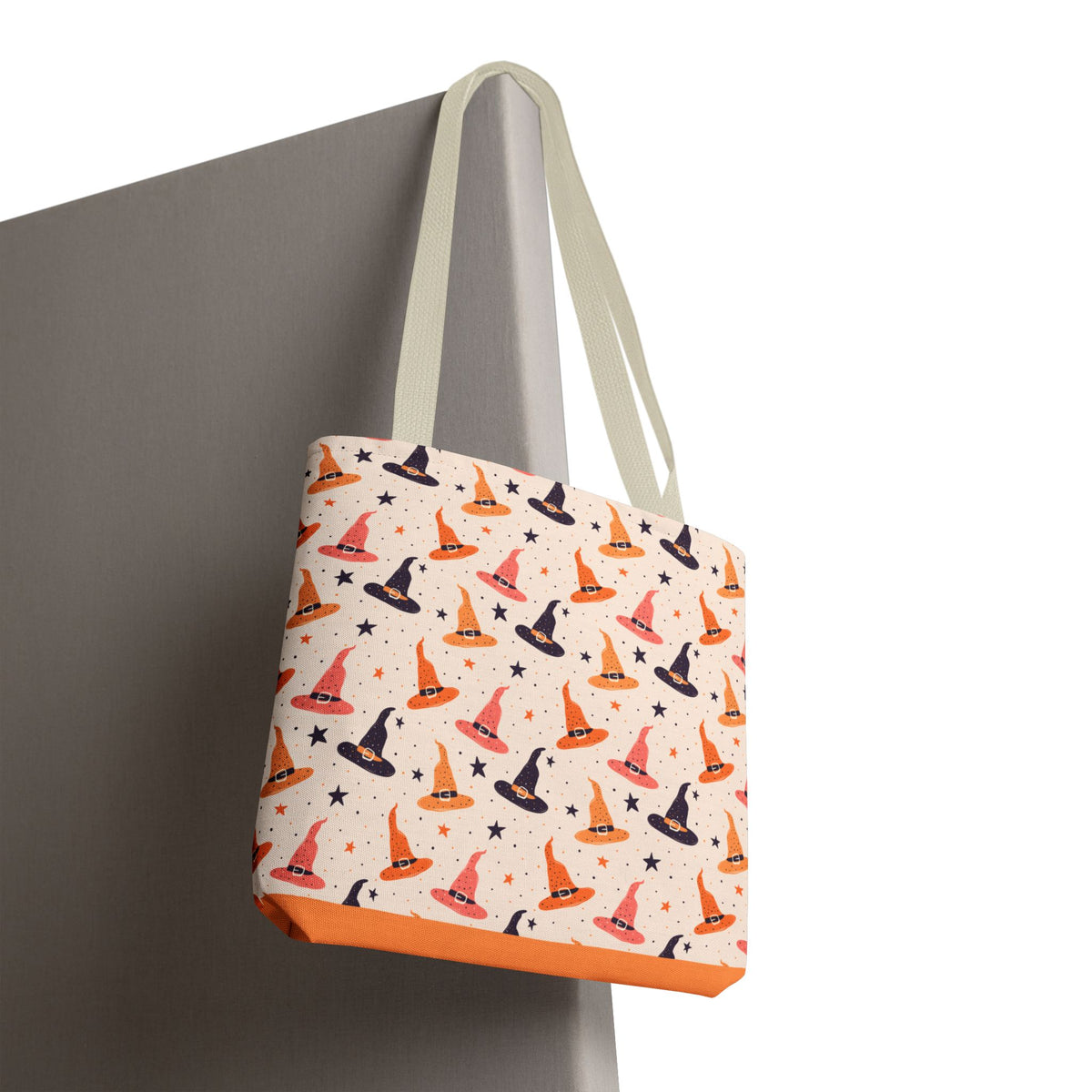 Halloween Witch Hat Tote Bag - Cute All-Over-Print Spooky Pattern