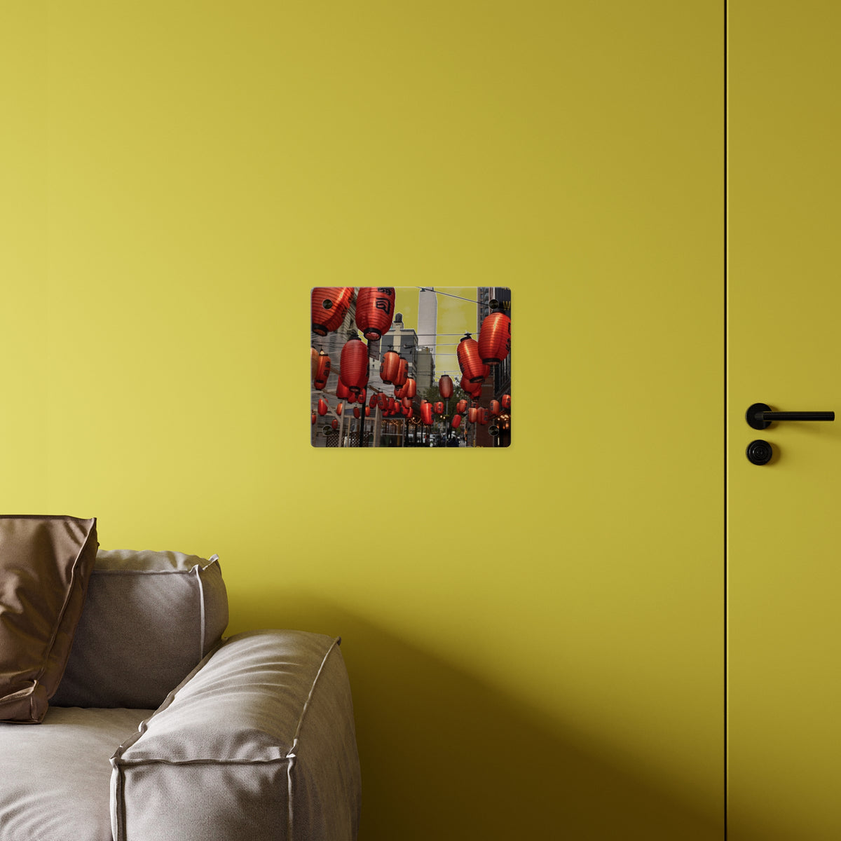 Urban Streetscape Wall Art - Red Lanterns Photo Acrylic Panel