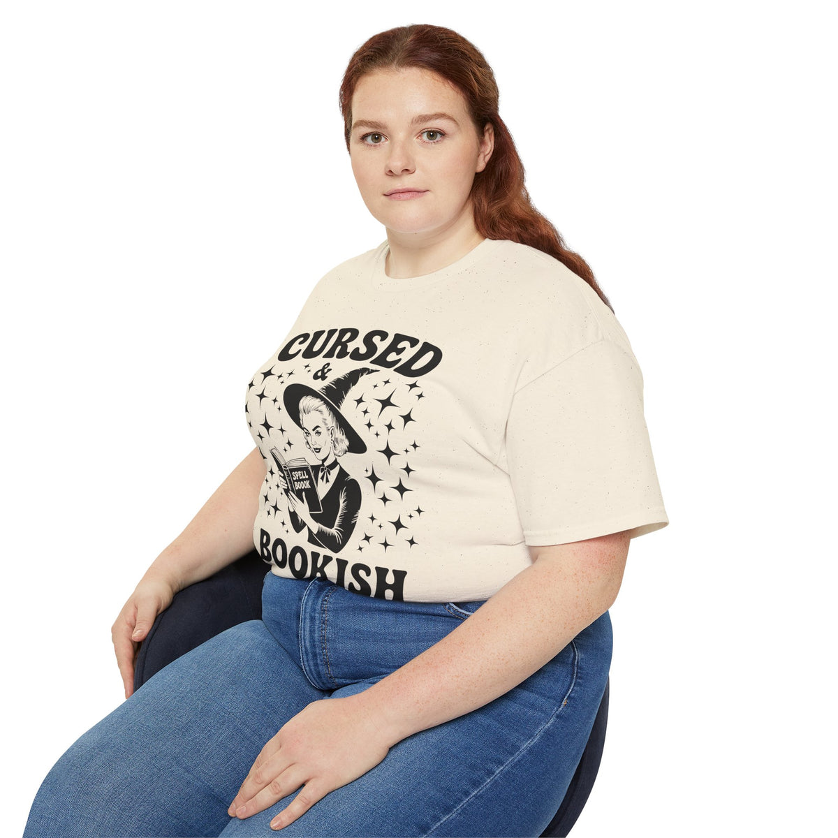 Cursed and Bookish Witch Tee - Vintage Book Lover Witch Graphic T-Shirt
