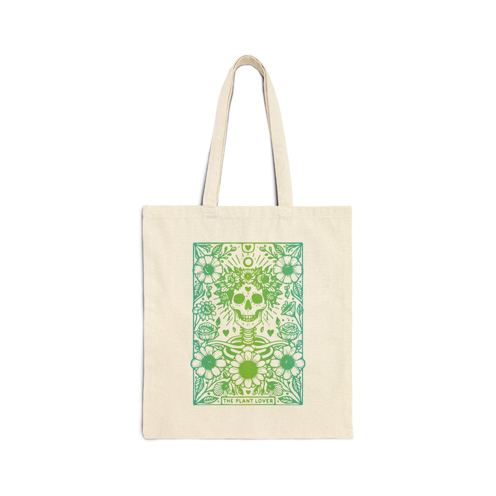 "The Plant Lover" Skeleton Tarot Card Tote Bag