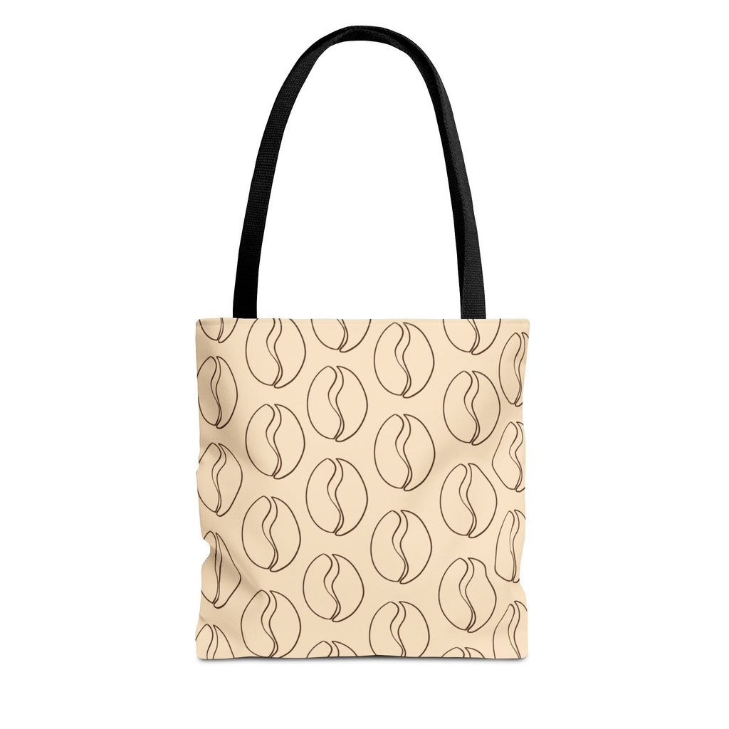 Minimalist Coffee Bean Tote Bag -Coffee Lover's Tote Bag in Cream