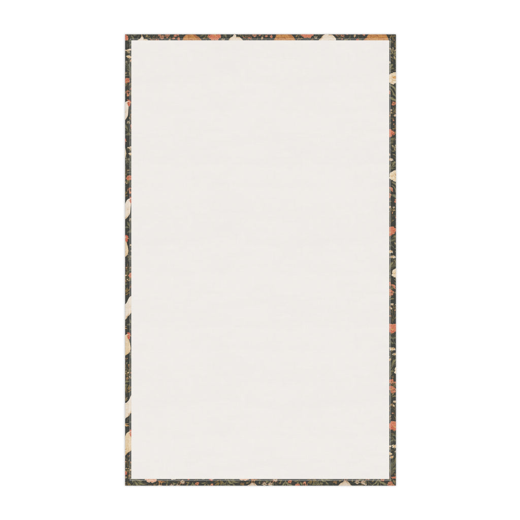 Farmhouse Chicken Pattern Tea Towel - Rustic Floral Hen Kitchen Towel
