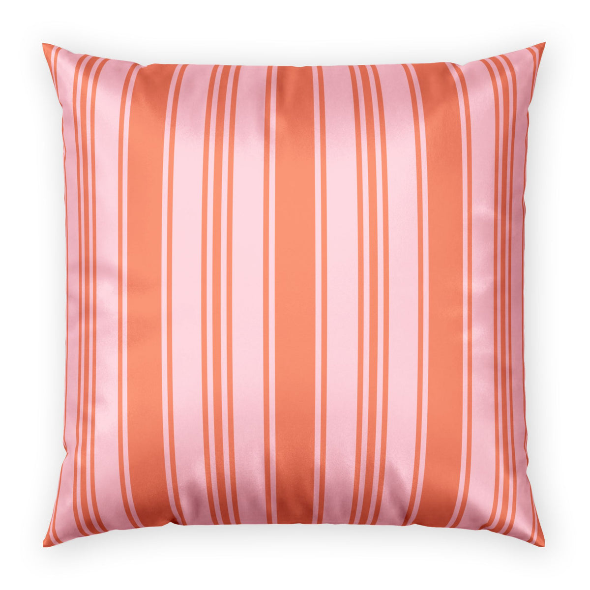 Velvet Accent Pillow - Pink and Orange Ticking Stripe Pillow