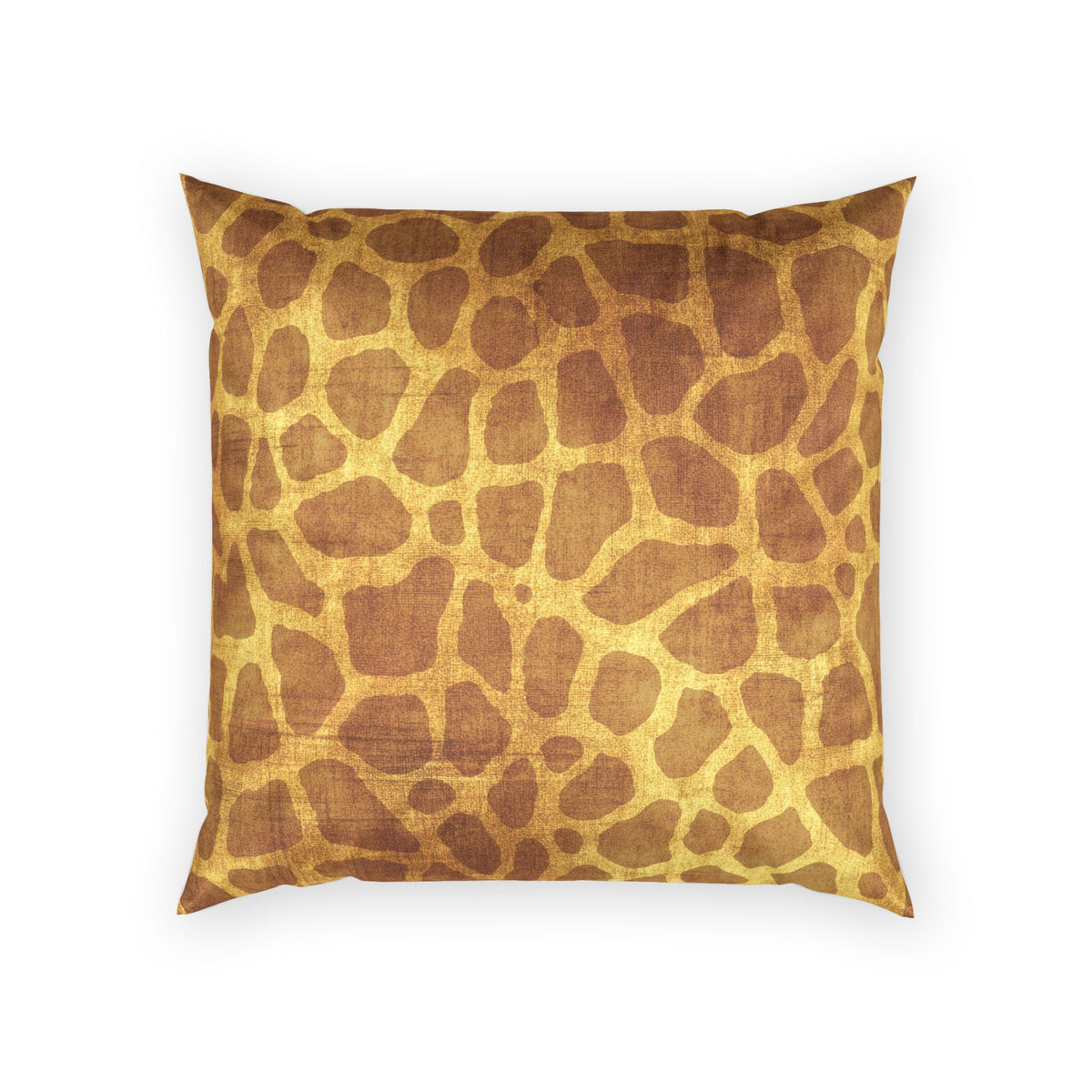 Giraffe Print Velvet Pillow - Golden Safari Throw Pillow