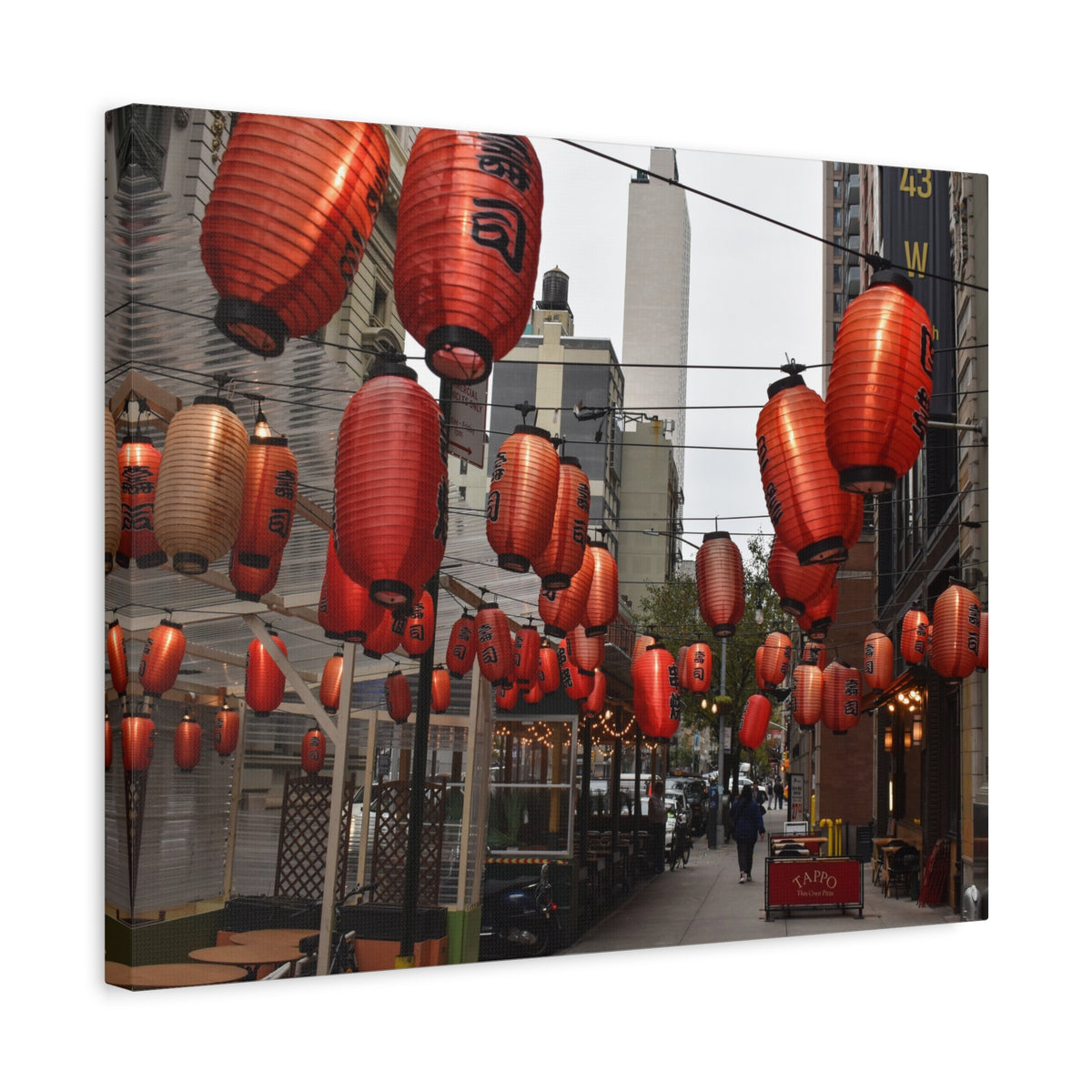 Urban Streetscape Canvas Wrap- Red Lanterns Gallery Wrap