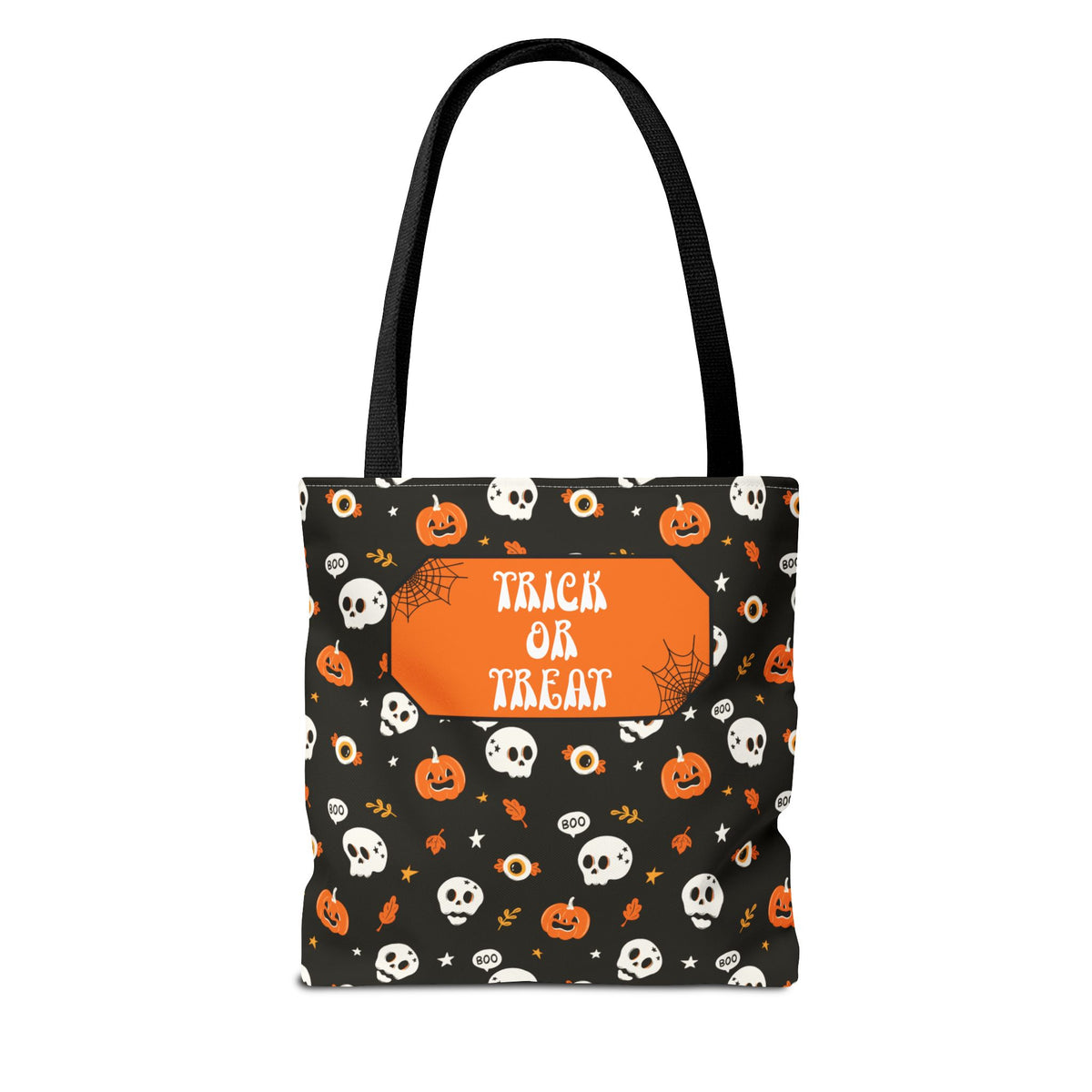 Halloween Pumpkin and Skulls Personalizable Trick-or-Treat Candy Bag
