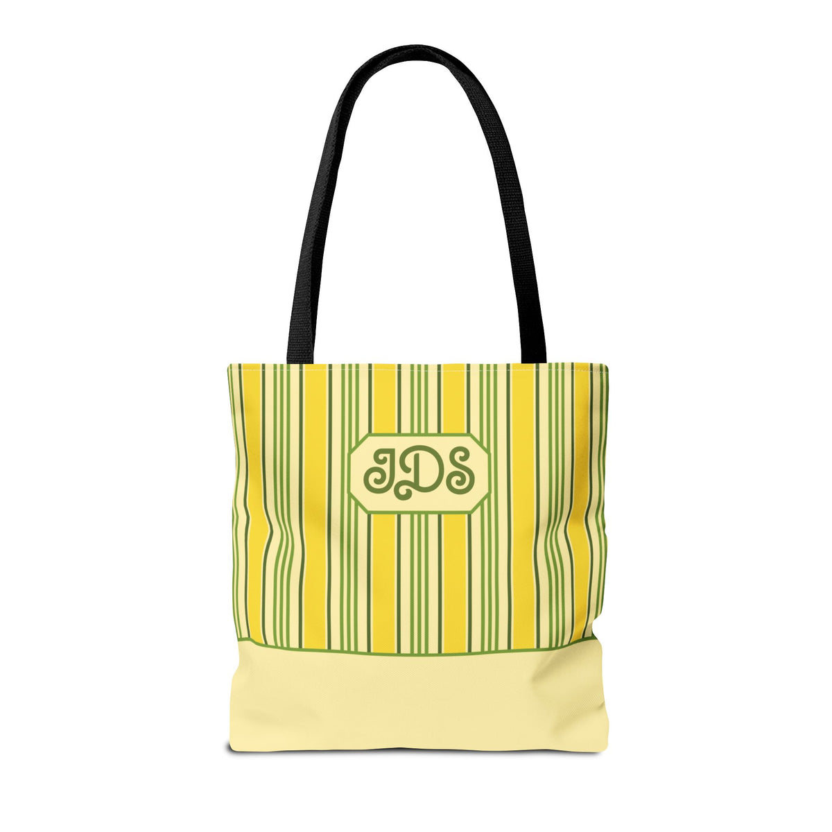 Personalizable Yellow and Green Striped Tote – Bright Summer Market Bag
