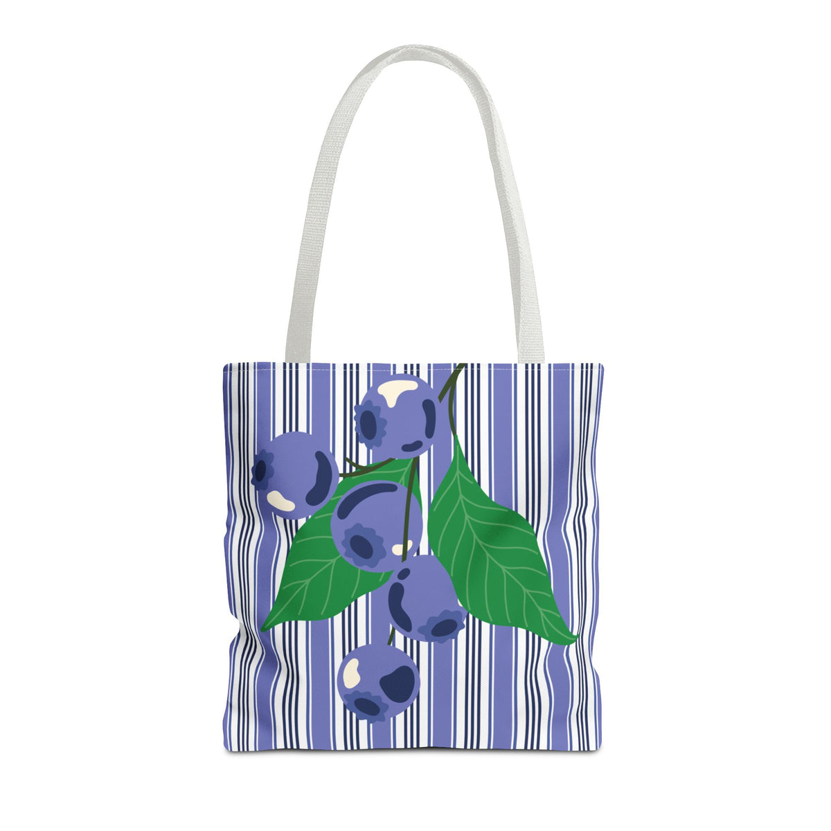 Blueberry Stripe Tote Bag - Summer Fruit Market Tote