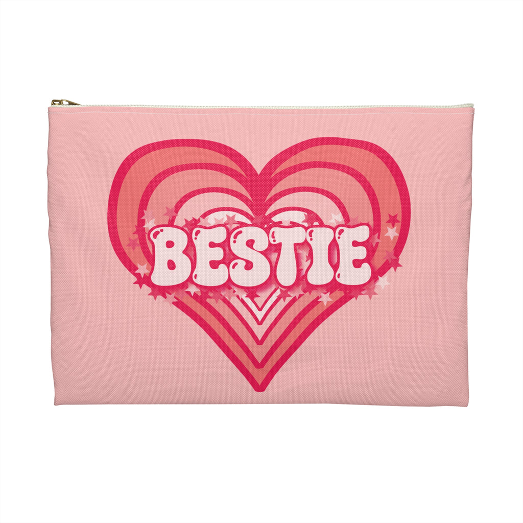 Best Friend Carryall - Bestie Strawberry Milk Pink Heart Pouch