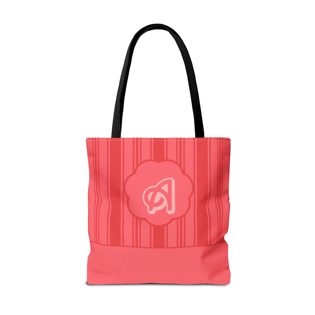 Monogram Pink Striped Tote Bag —Personalizable Market Tote