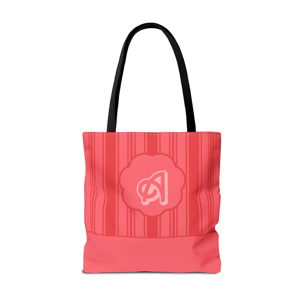 Monogram Pink Striped Tote Bag —Personalizable Market Tote
