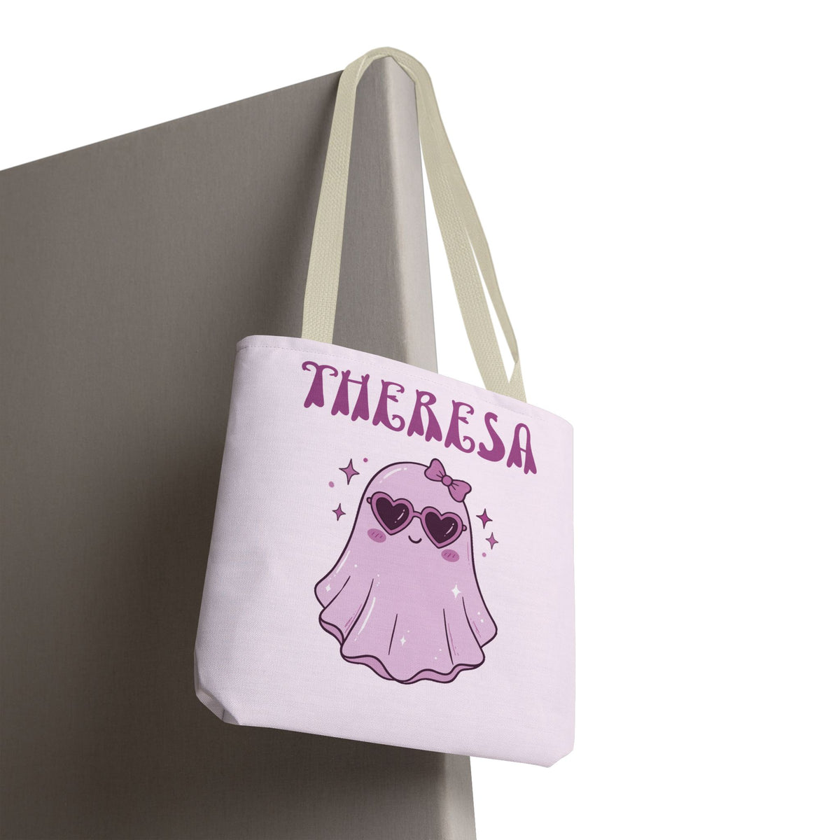 Personalized Purple Trick-or-Treat Tote - Cool Ghost 'So Cute It's Spooky' Halloween Bag