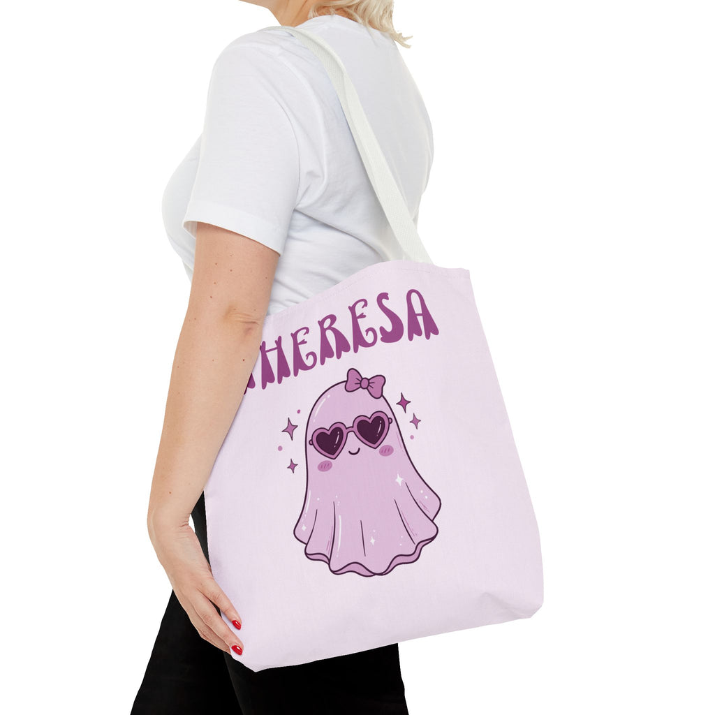 Personalized Purple Trick-or-Treat Tote - Cool Ghost 'So Cute It's Spooky' Halloween Bag