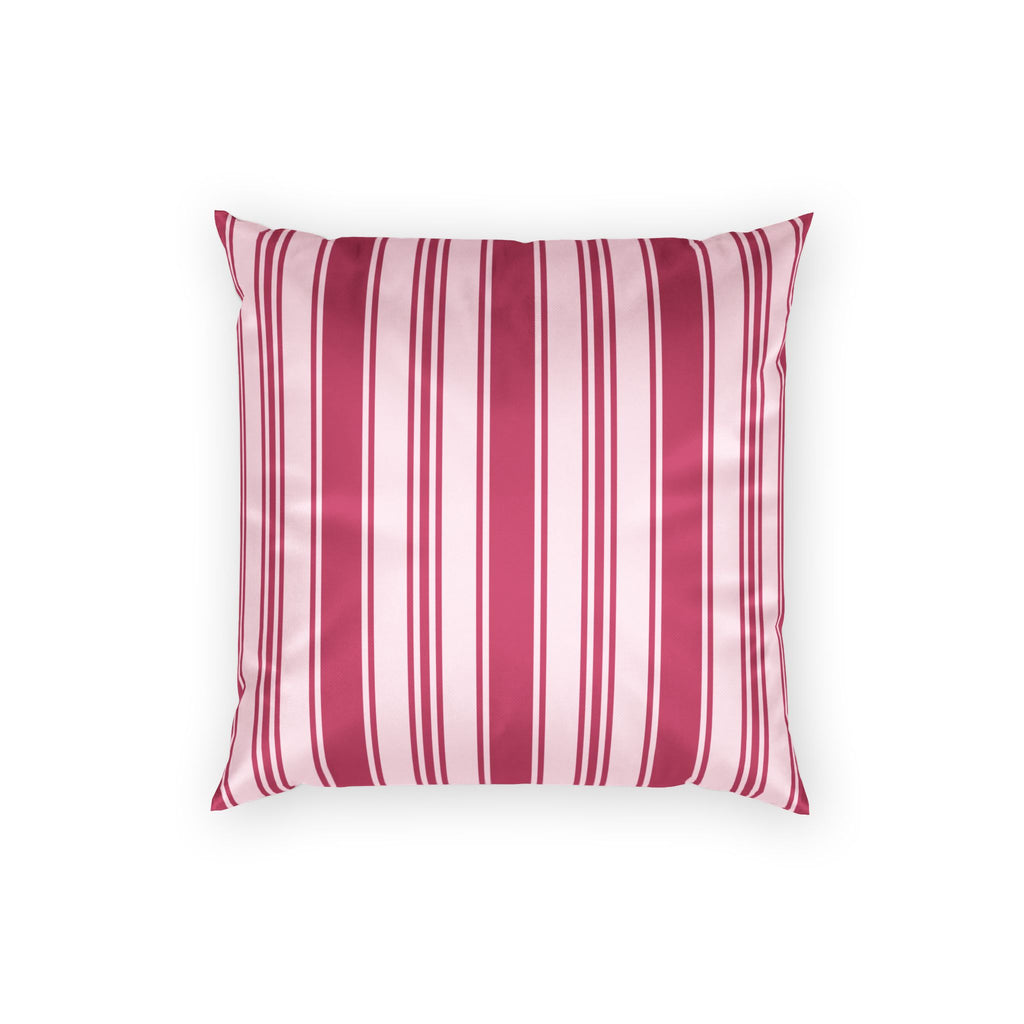 Elegant Velvet Pillow - Magenta Ticking Stripe Throw Pillow
