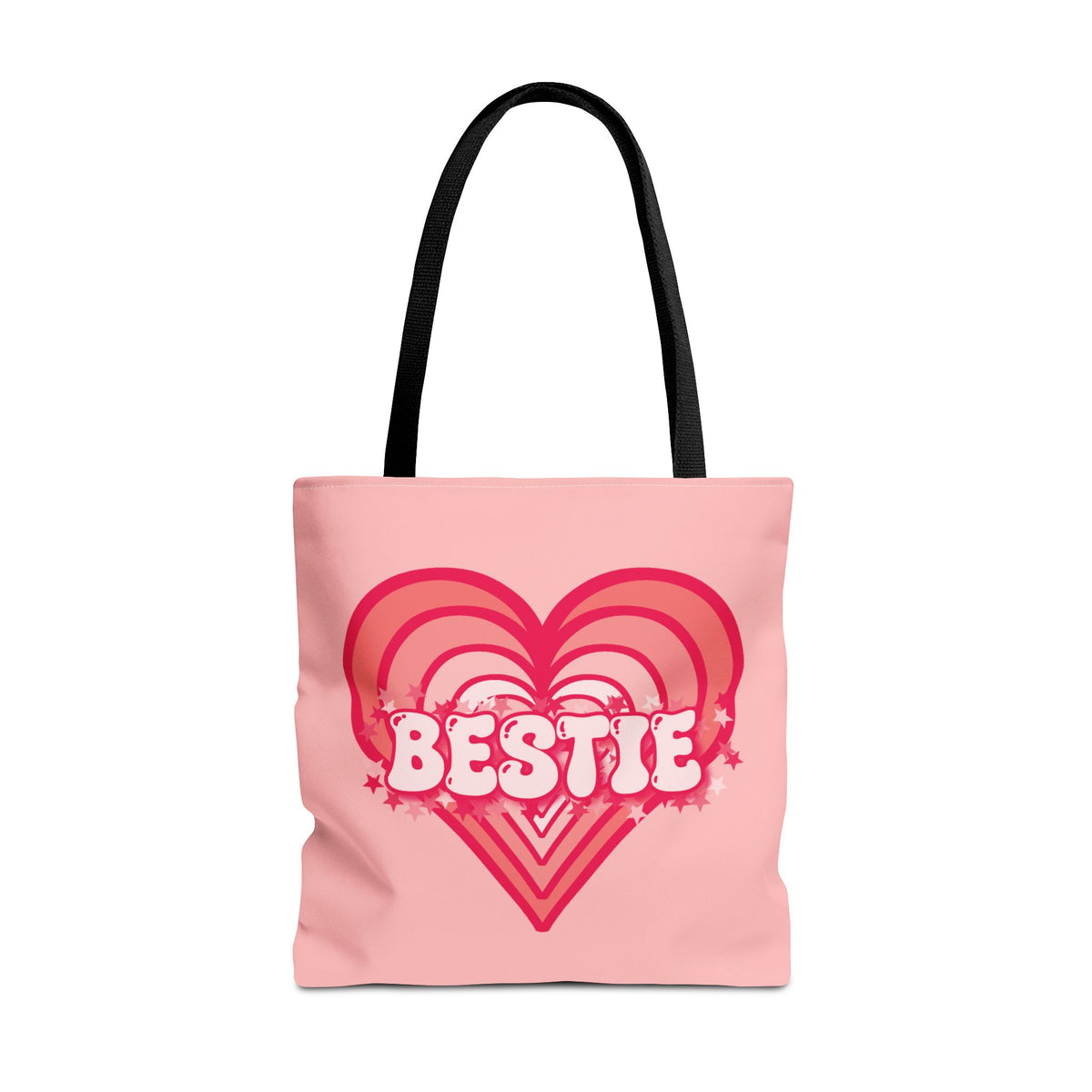 Personalizable Bestie Tote Bag - Strawberry Milk Pink Hearted Tote