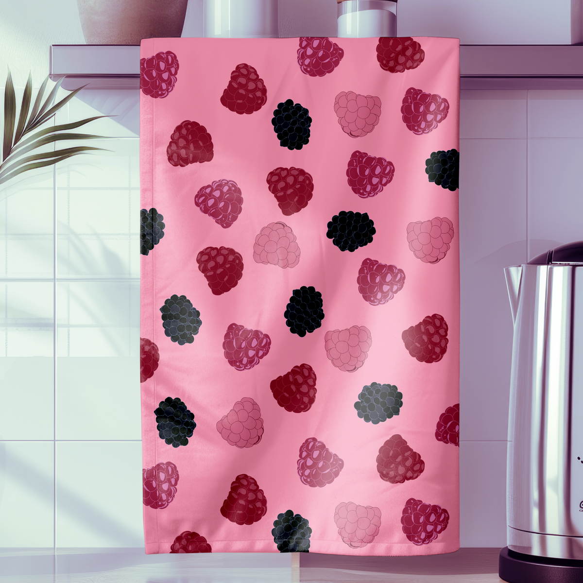 Pop Art Kitchen Towel - Pink Berry Decorative Towel