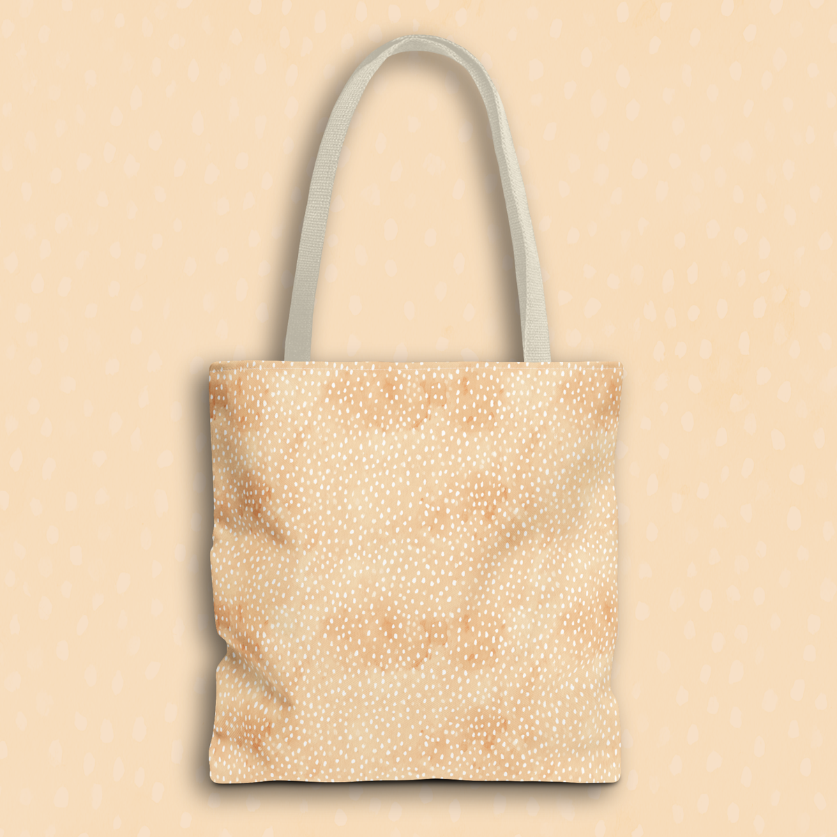 Calming Animal Pattern Bag - Light Beige Fawn Print Tote