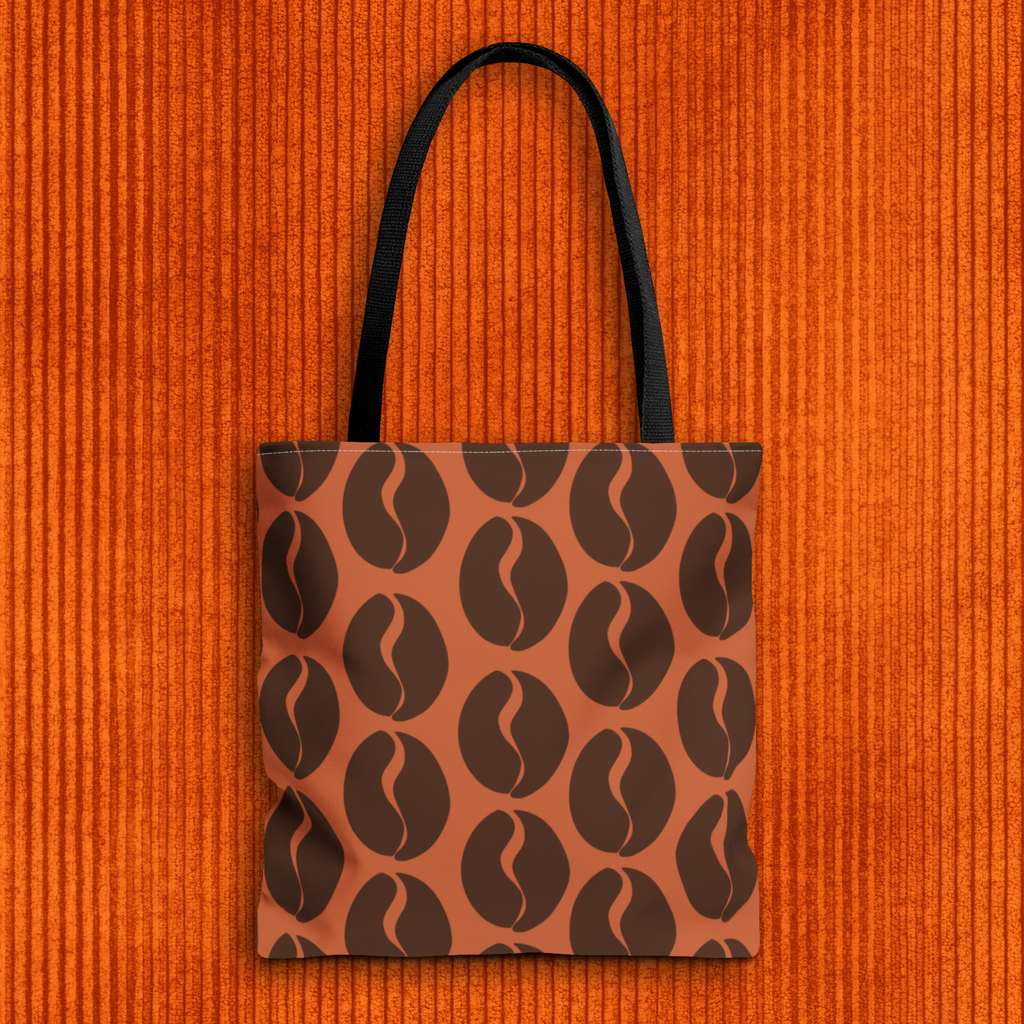 Coffee Bean Tote Bag - Cocoa Brown Coffee Lover's Tote