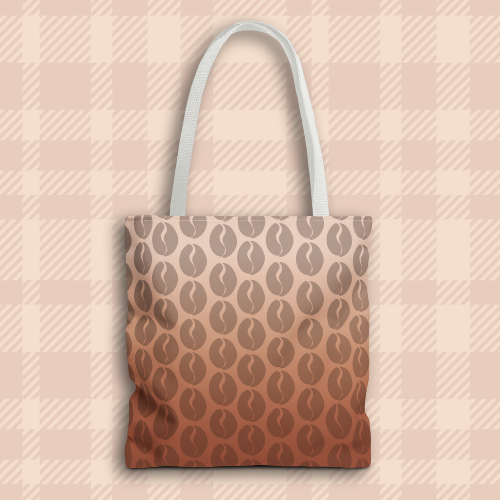 Coffee Lover's Ombre Tote Bag - Coffee Bean Gradient Tote Bag