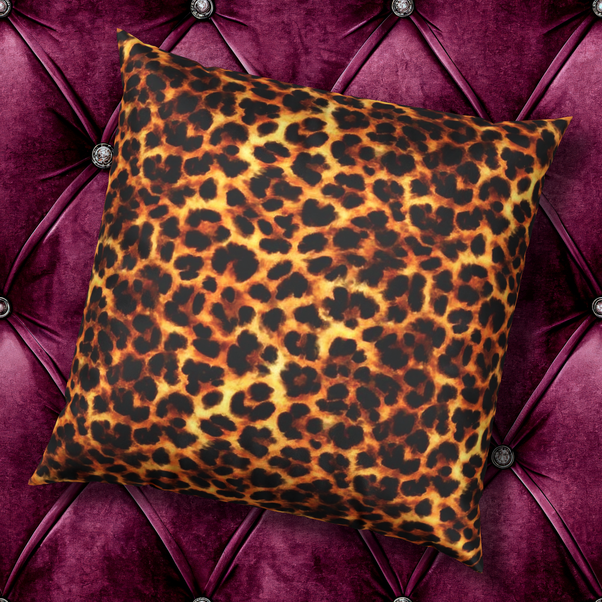 Glam Velvet Throw Pillow - Leopard Print Accent Pillow