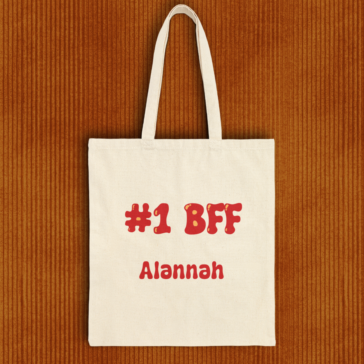 Best Friend Tote Bag - Personalizable Retro Love Bestie Canvas Tote